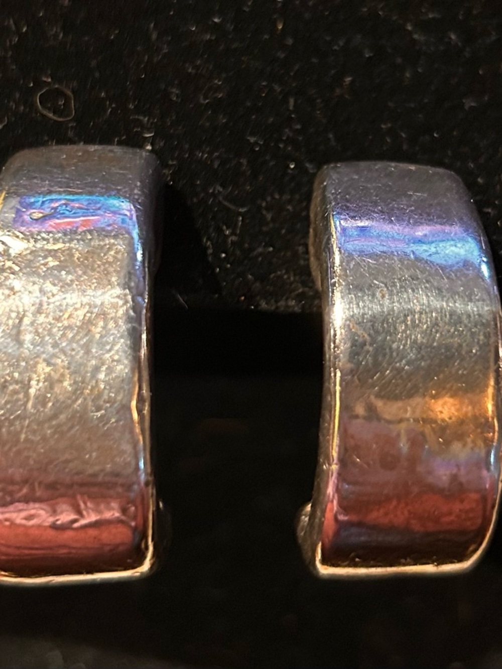 Sterling Silver Wide Hoop Earrings - Silver